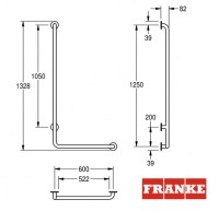 BARRA LATERAL de APOYO ANGULAR 90º CONTINA FRANKE